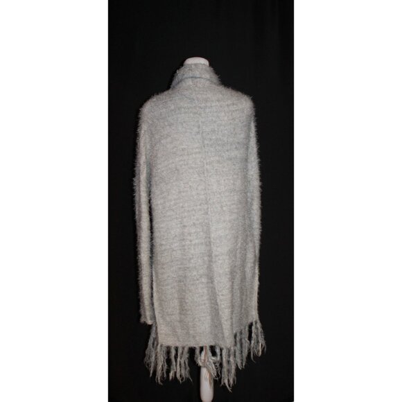 XHILARATION Cardigan Size Small S Gray Shaggy Fringed Open Front Long Sweater - Picture 2 of 2